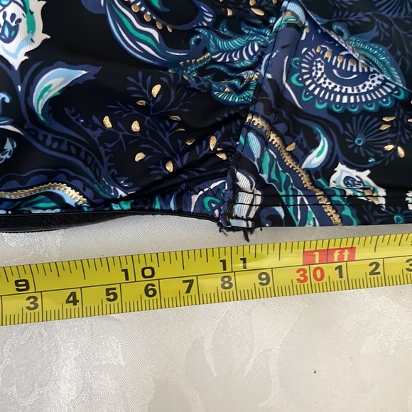 La Vie en Rose Bikini top blues with frill removable top strap gold accent Sz XS - Picture 5 of 6